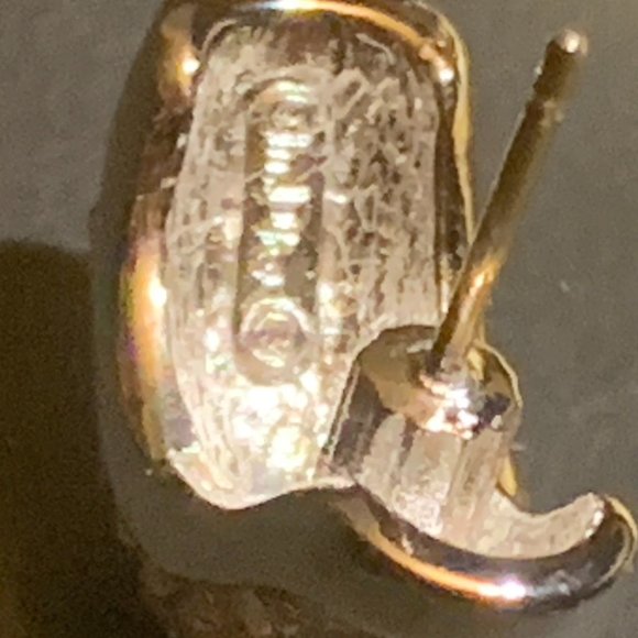 Christian Dior Rhodium Plated Earrings with Clear Crystals and 14K Gold Posts - Picture 3 of 5